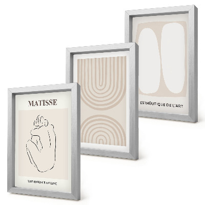 3-piece wall art set Stylish lines and minimalist shapes in neutral tones