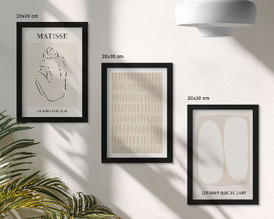 Photo frame wall Lines and shapes in shades of beige and white