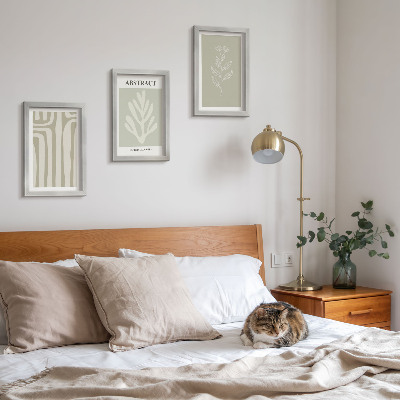 Framed triptych Abstract plant patterns in subdued colors
