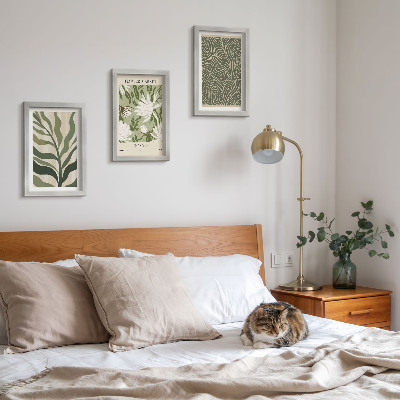 3-piece wall art set Plant patterns, botanical decorations, boho style