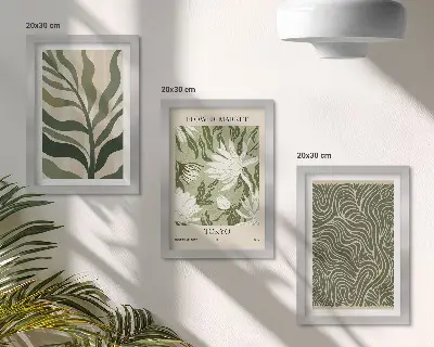 3-piece botanical wall art set boho style plant patterns