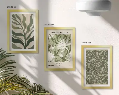 3-piece botanical wall art set boho style plant patterns