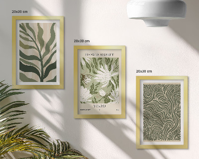 3-piece wall art set Plant patterns, botanical decorations, boho style