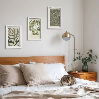 3-piece botanical wall art set boho style plant patterns