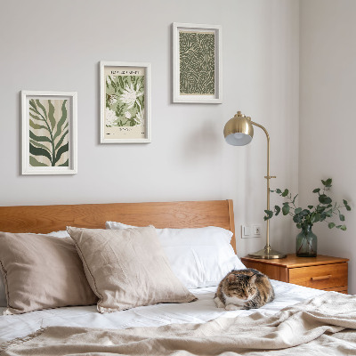 3-piece wall art set Plant patterns, botanical decorations, boho style