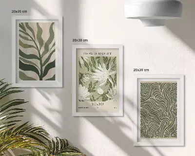 3-piece botanical wall art set boho style plant patterns