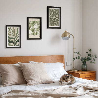 3-piece wall art set Plant patterns, botanical decorations, boho style
