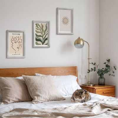 Photo frame wall Abstract plant patterns and lines in muted colors
