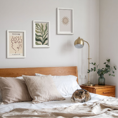 Photo frame wall Abstract plant patterns and lines in muted colors