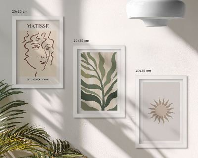 Photo frame wall Abstract plant patterns and lines in muted colors