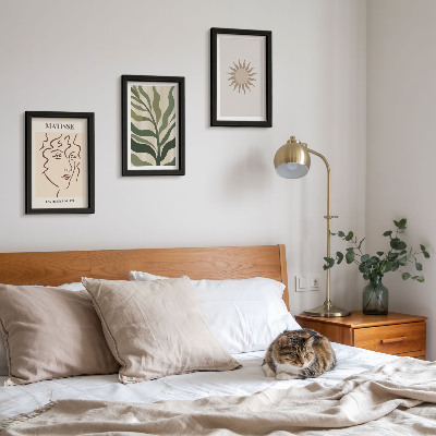 Photo frame wall Abstract plant patterns and lines in muted colors
