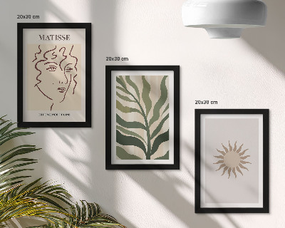 Photo frame wall Abstract plant patterns and lines in muted colors