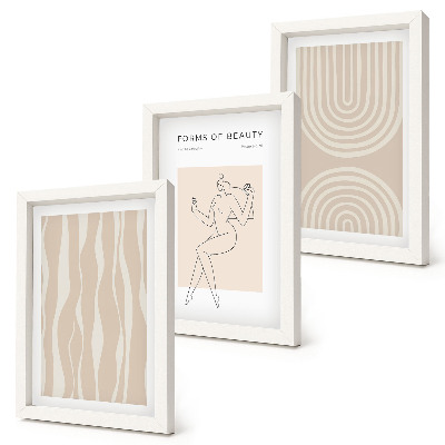 3-piece wall art set Abstract patterns delicate boho decorations