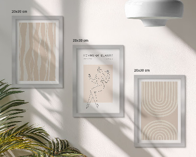 3-piece wall art set Abstract patterns delicate boho decorations