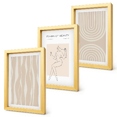 3-piece wall art set Abstract patterns delicate boho decorations