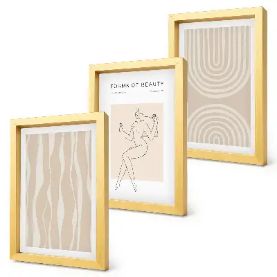 3-piece abstract boho wall art set delicate patterned decorative prints