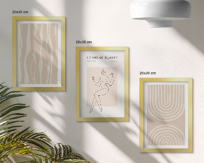 3-piece wall art set Abstract patterns delicate boho decorations