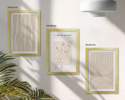 3-piece abstract boho wall art set delicate patterned decorative prints