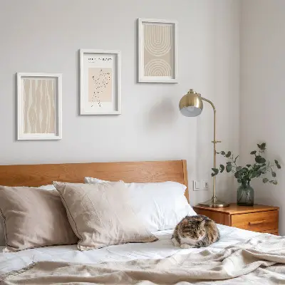 3-piece abstract boho wall art set delicate patterned decorative prints