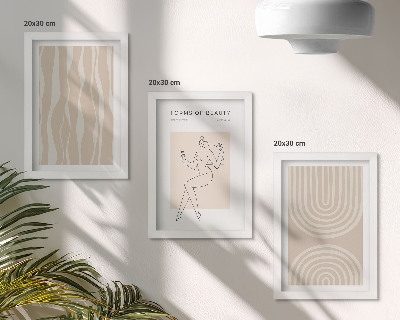 3-piece wall art set Abstract patterns delicate boho decorations