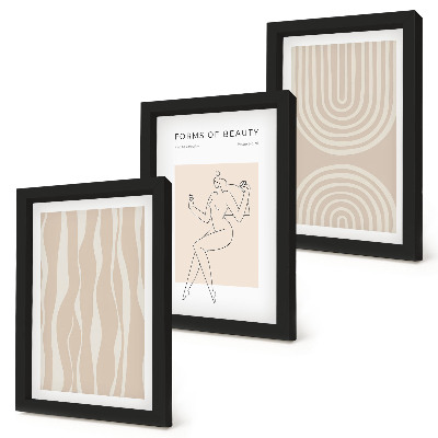 3-piece wall art set Abstract patterns delicate boho decorations