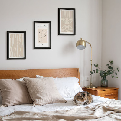 3-piece wall art set Abstract patterns delicate boho decorations