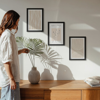 3-piece wall art set Abstract patterns delicate boho decorations
