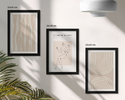 3-piece wall art set Abstract patterns delicate boho decorations