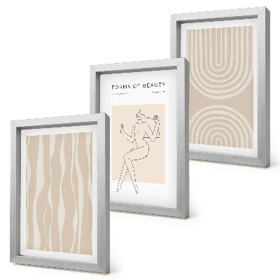 3-piece wall art set Abstract patterns delicate boho decorations