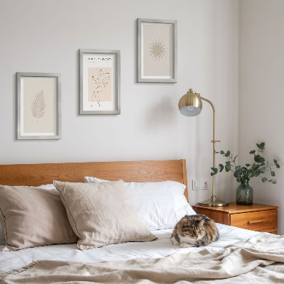 Photo frame wall A collection of minimalist forms and natural shapes