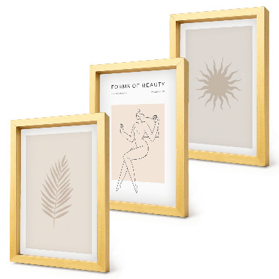 Photo frame wall A collection of minimalist forms and natural shapes
