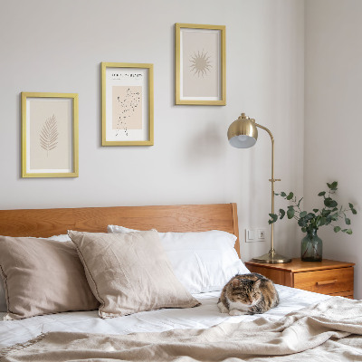Photo frame wall A collection of minimalist forms and natural shapes