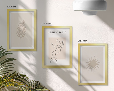 Photo frame wall A collection of minimalist forms and natural shapes
