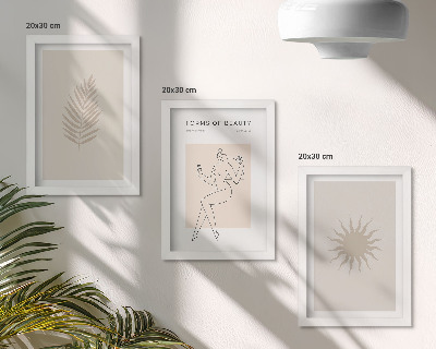 Photo frame wall A collection of minimalist forms and natural shapes