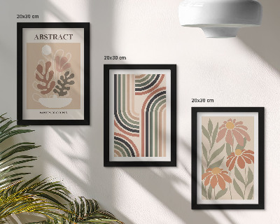 3-piece wall art set Abstract plants and patterns in pastel colors