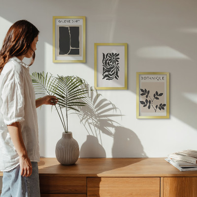Photo frame wall Abstract plant patterns and geometric shapes