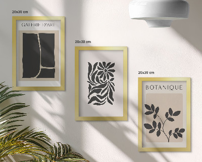 Photo frame wall Abstract plant patterns and geometric shapes