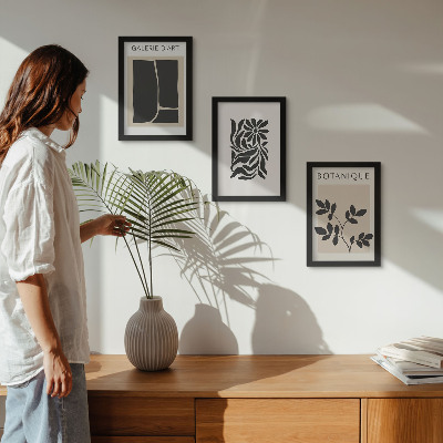 Photo frame wall Abstract plant patterns and geometric shapes
