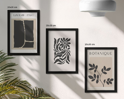 Photo frame wall Abstract plant patterns and geometric shapes
