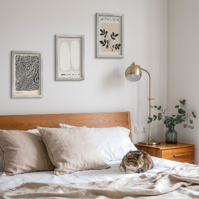 3-piece wall art set Floral patterns and minimalist lines in neutral colors