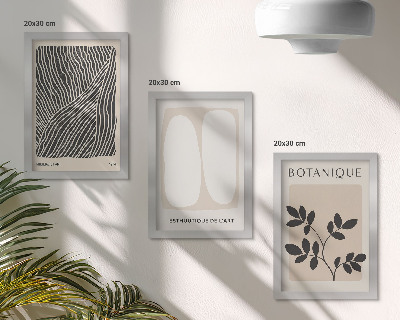 3-piece wall art set Floral patterns and minimalist lines in neutral colors