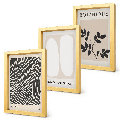 3-piece wall art set Floral patterns and minimalist lines in neutral colors