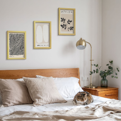 3-piece wall art set Floral patterns and minimalist lines in neutral colors