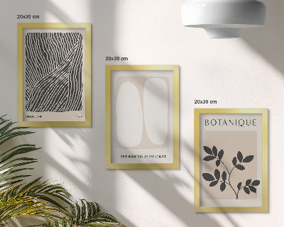 3-piece wall art set Floral patterns and minimalist lines in neutral colors