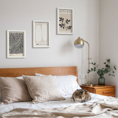 3-piece wall art set Floral patterns and minimalist lines in neutral colors