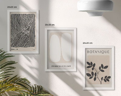 3-piece wall art set Floral patterns and minimalist lines in neutral colors