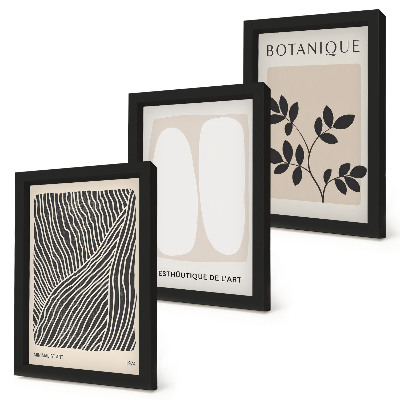 3-piece wall art set Floral patterns and minimalist lines in neutral colors