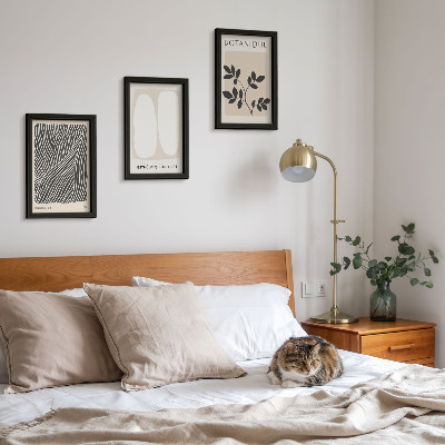 3-piece wall art set Floral patterns and minimalist lines in neutral colors