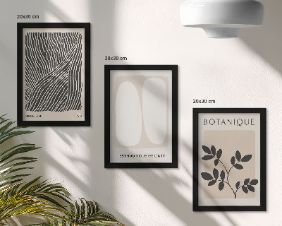 3-piece wall art set Floral patterns and minimalist lines in neutral colors