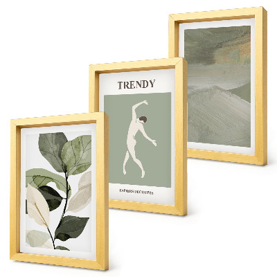 Photo frame wall Plant patterns with silhouettes and abstract forms